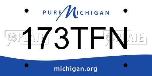 173TFN Michigan License Plate