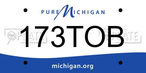 173TOB Michigan License Plate