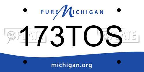 173TOS Michigan License Plate