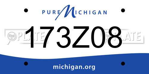 173Z08 Michigan License Plate