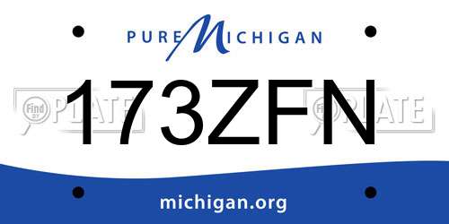 173ZFN Michigan License Plate