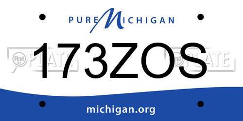 173ZOS Michigan License Plate