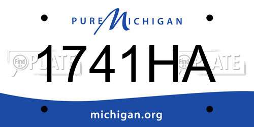 1741HA Michigan License Plate
