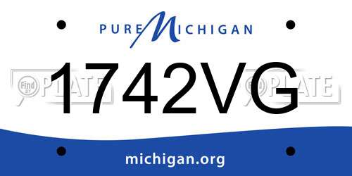 1742VG Michigan License Plate