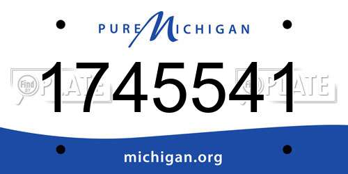 1745541 Michigan License Plate