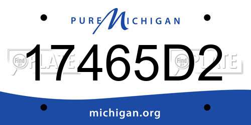 17465D2 Michigan License Plate