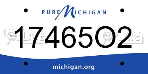 17465O2 Michigan License Plate