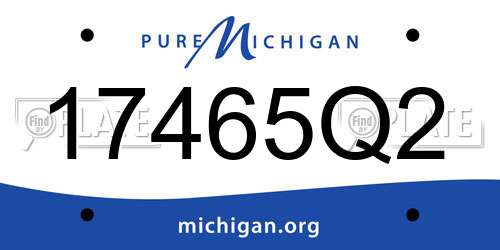 17465Q2 Michigan License Plate