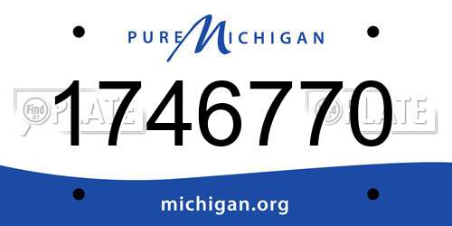 1746770 Michigan License Plate