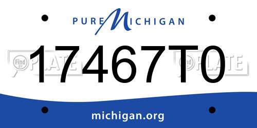 17467T0 Michigan License Plate