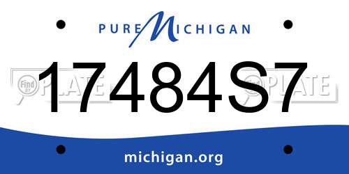 17484S7 Michigan License Plate