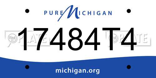 17484T4 Michigan License Plate