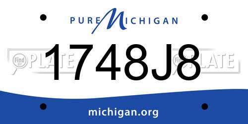 1748J8 Michigan License Plate