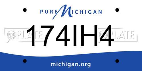 174IH4 Michigan License Plate