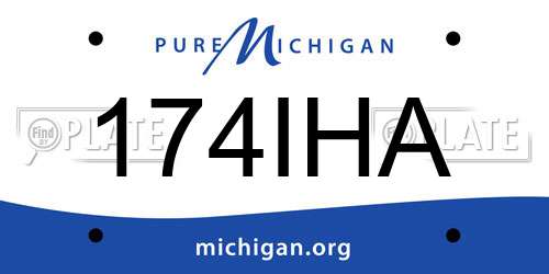174IHA Michigan License Plate
