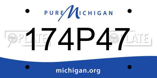 174P47 Michigan License Plate