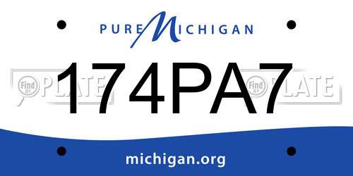 174PA7 Michigan License Plate
