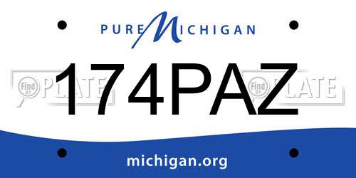 174PAZ Michigan License Plate