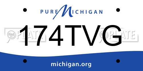174TVG Michigan License Plate