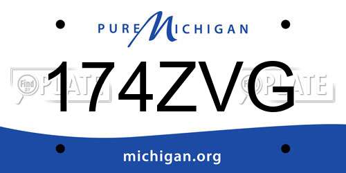174ZVG Michigan License Plate