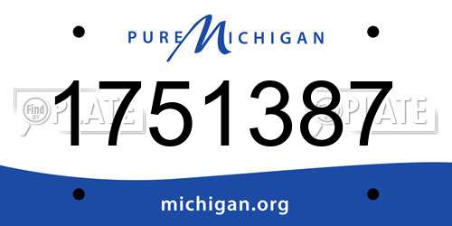 1751387 Michigan License Plate