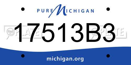 17513B3 Michigan License Plate
