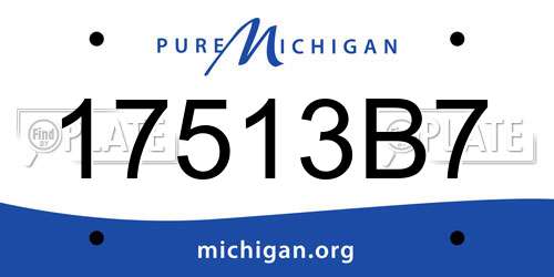 17513B7 Michigan License Plate