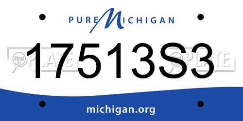 17513S3 Michigan License Plate