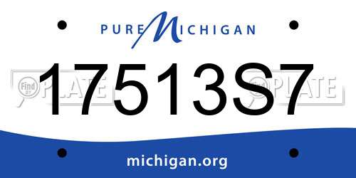 17513S7 Michigan License Plate