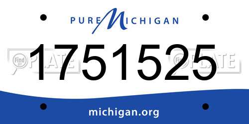 1751525 Michigan License Plate