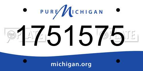 1751575 Michigan License Plate