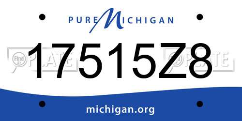 17515Z8 Michigan License Plate