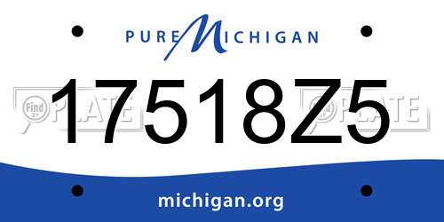 17518Z5 Michigan License Plate