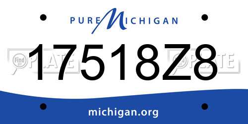 17518Z8 Michigan License Plate
