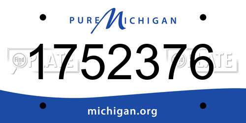 1752376 Michigan License Plate