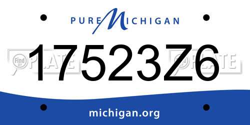 17523Z6 Michigan License Plate