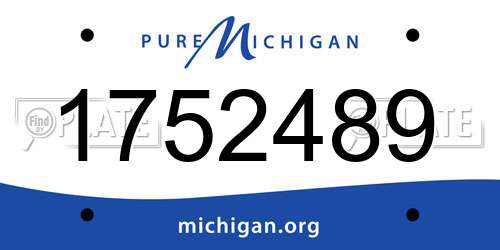 1752489 Michigan License Plate