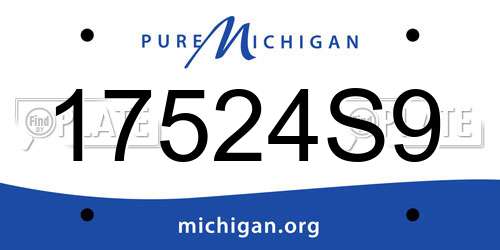 17524S9 Michigan License Plate
