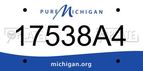 17538A4 Michigan License Plate