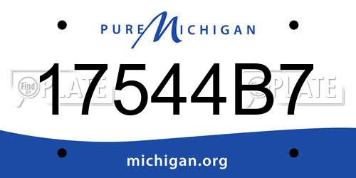 17544B7 Michigan License Plate