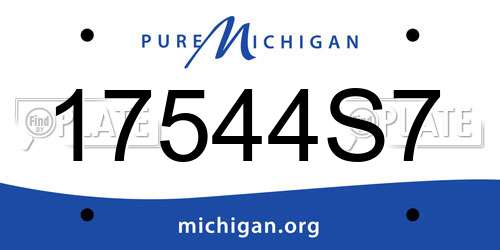 17544S7 Michigan License Plate