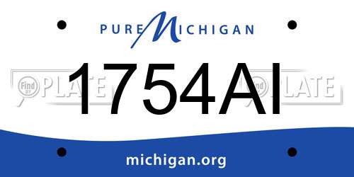 1754AI Michigan License Plate
