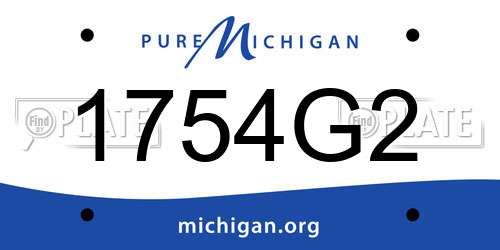 1754G2 Michigan License Plate