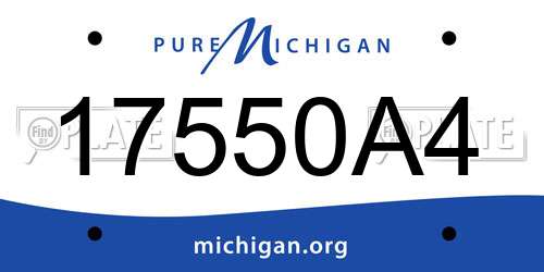 17550A4 Michigan License Plate