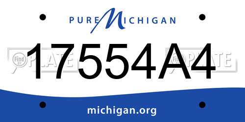 17554A4 Michigan License Plate
