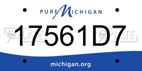 17561D7 Michigan License Plate