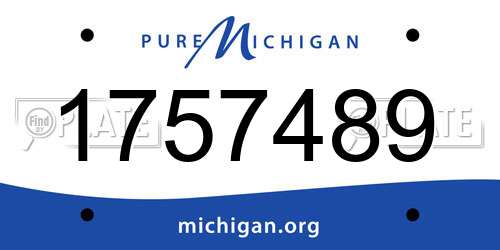 1757489 Michigan License Plate