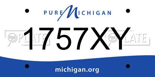 1757XY Michigan License Plate