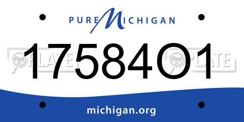 17584O1 Michigan License Plate