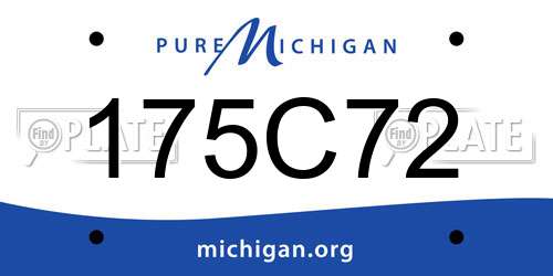 175C72 Michigan License Plate